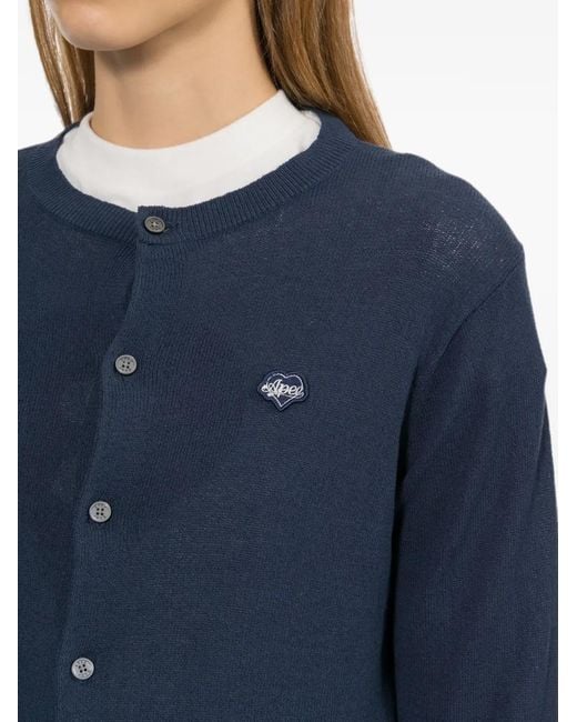 AAPE BY A BATHING AP Blue Logo-Patch Button-Up Cardigan
