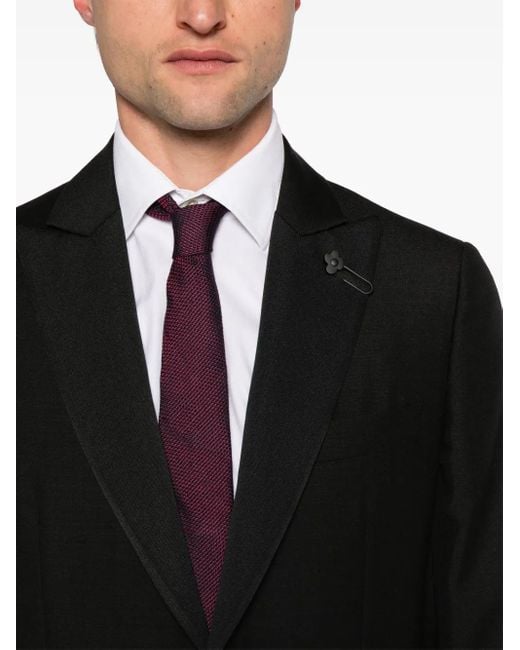 Traje con solapas de pico Lardini de hombre de color Black