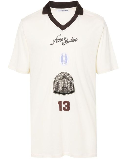 Acne T-Shirt mit Logo-Print in White für Herren
