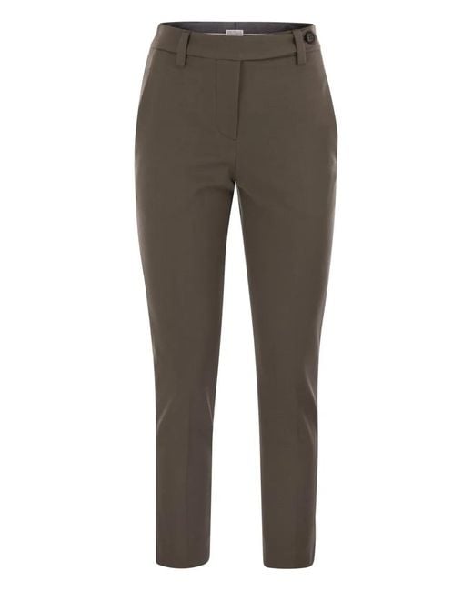 Brunello Cucinelli Gray Cigarette Trousers