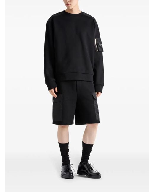 Prada Black Panelled Sweatshirt for men