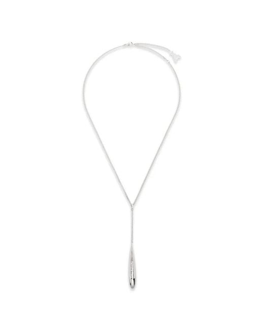 Patrizia Pepe White Drop-Pendant Necklace