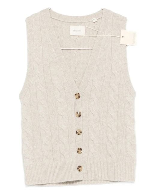 Doen Natural Cable-Knit Button Vest