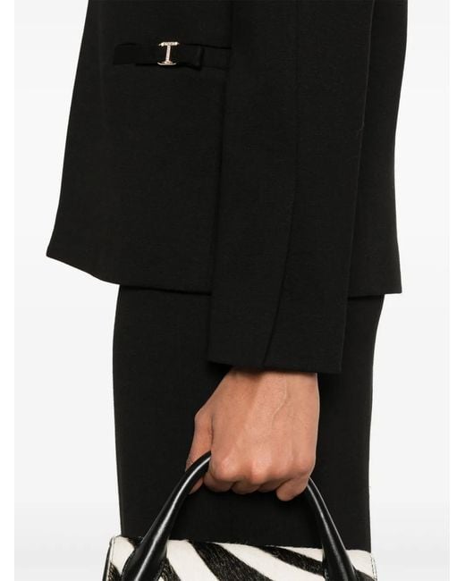 Twinset Black Oval T-Logo Blazer