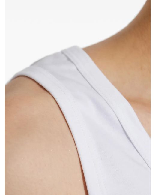 MM6 by Maison Margiela White Logo-Patch Vest for men