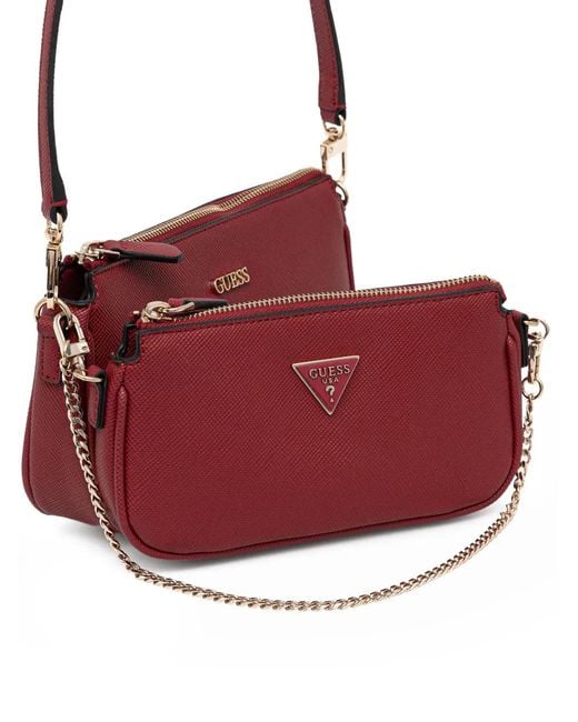 Guess Purple Noelle Chain Satchel Cross Body Bag