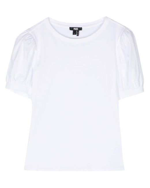 PAIGE White Matcha T-Shirt mit Puffärmeln