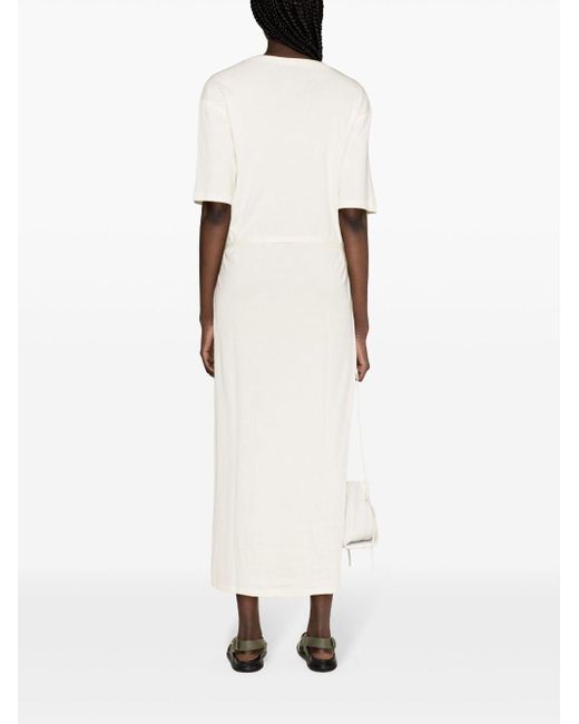 Lemaire White Belted Rib T-Shirt Dress