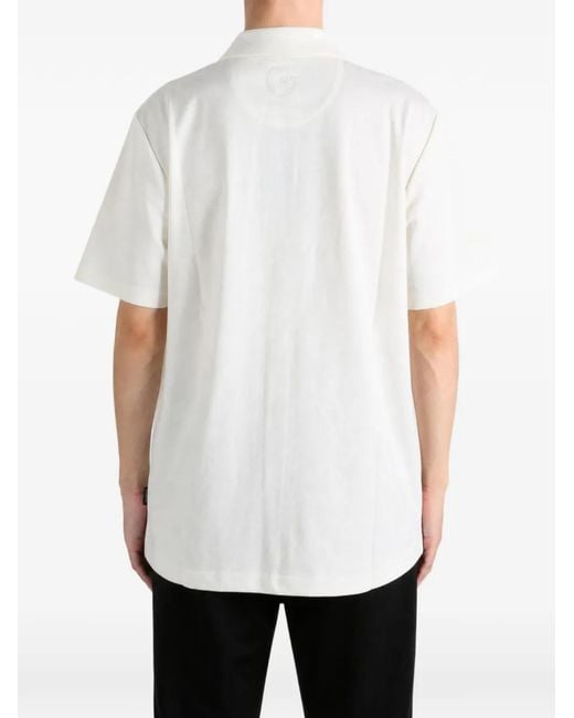 Malbon Golf White Jovis Benchmark Logo-Patch Flap-Pocket Polo Shirt for men