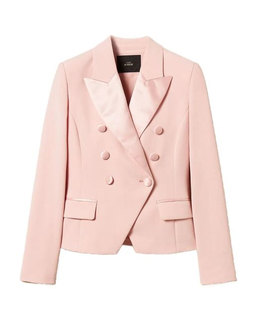 Twinset Pink Double-Breasted Blazer
