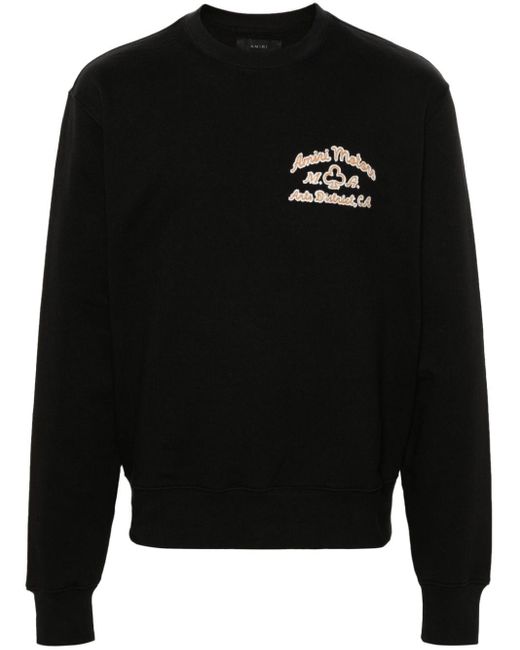 Amiri Black Logo-embroidered Cotton Sweatshirt for men