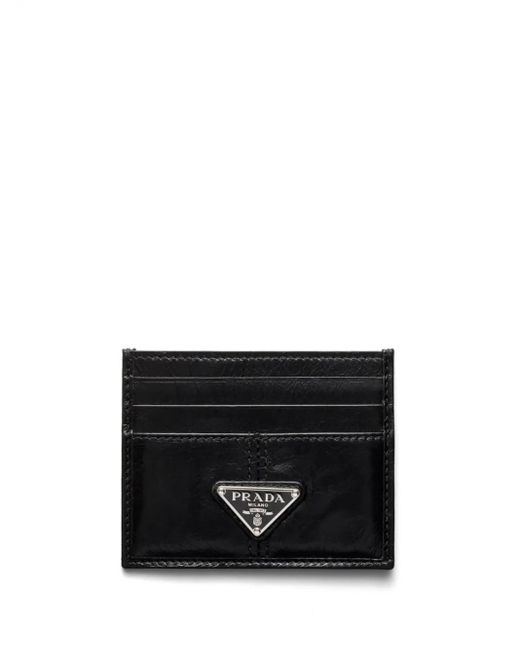 Prada Black Leather Card Holder for men