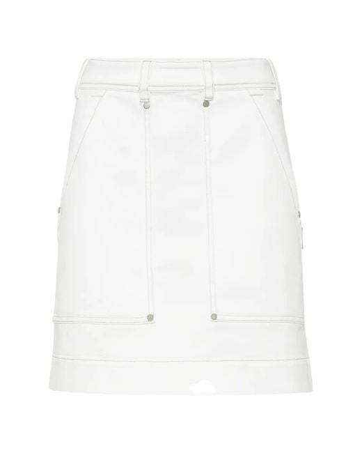 Brunello Cucinelli White Belt-Loop Mini Skirt