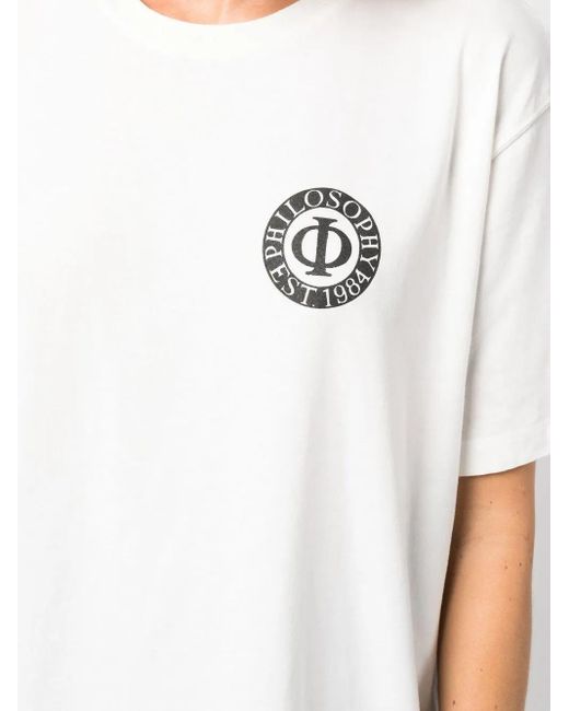 Philosophy Di Lorenzo Serafini White Logo-Print Short-Sleeve T-Shirt