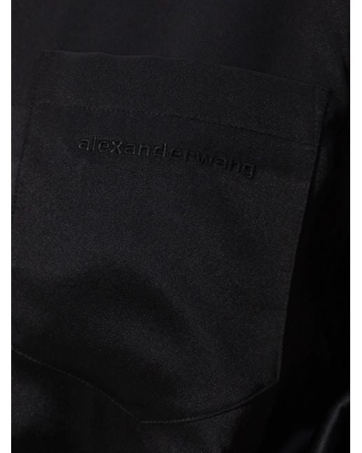 Alexander Wang Black Button-down Asymmetrical Mini Dress