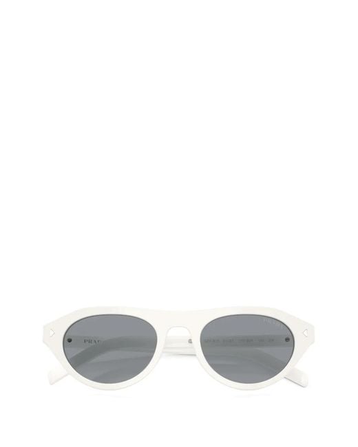 Prada White Irregular-Frame Sunglasses