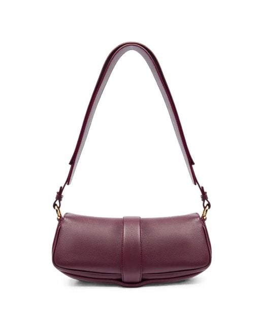 Lancel Purple Small Multipocket Leather Shoulder Bag
