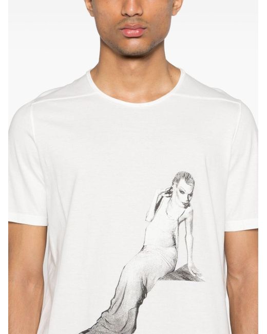 T-shirt Level T en coton biologique Rick Owens pour homme en coloris White