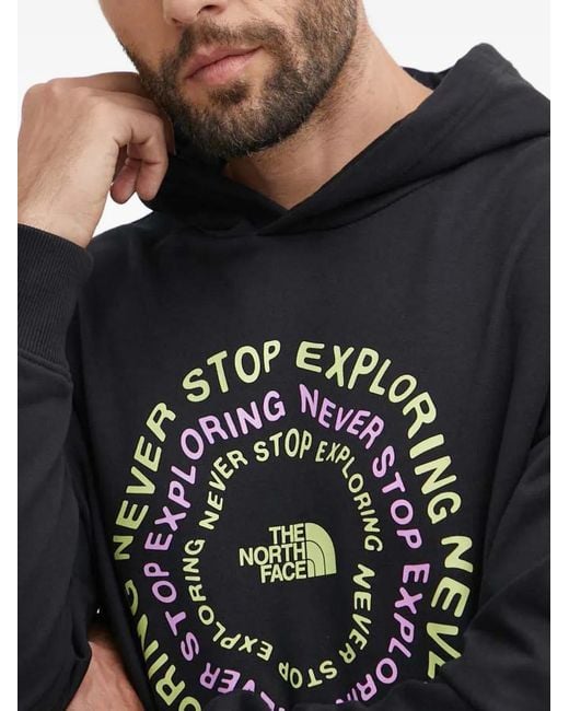 The North Face Black Long-Sleeved Graphic Hoodie for men