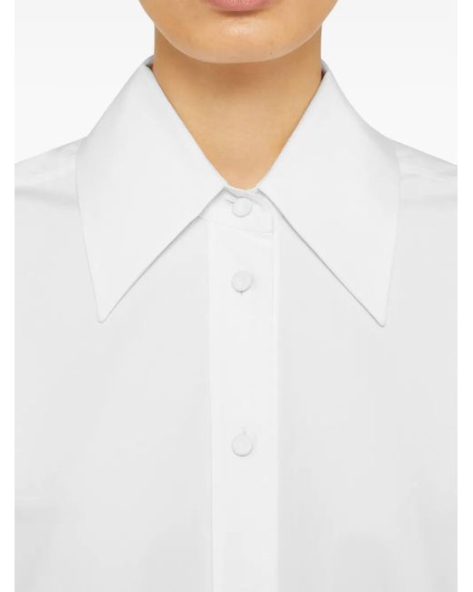 Jil Sander White Übergrößen-Kragen Baumwollhemd