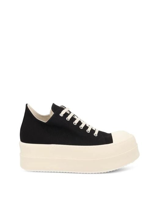 Rick Owens Black Mega Bumper Canvas Platform Sneakers for men