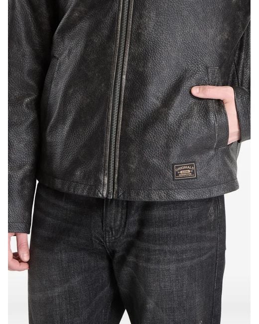 Guess Gray Faded-Effect Logo-Patch Jacket for men