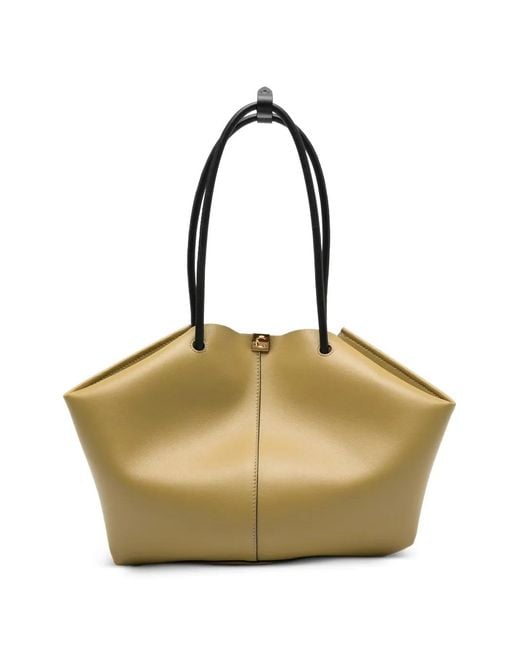 Coccinelle Natural Logo-Plaque Leather Tote Bag