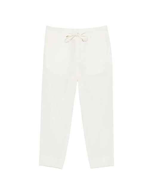 Briglia 1949 White Drawstring-Waist Cropped Trousers for men