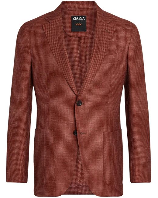 Zegna Red Single-Breasted Blazer for men
