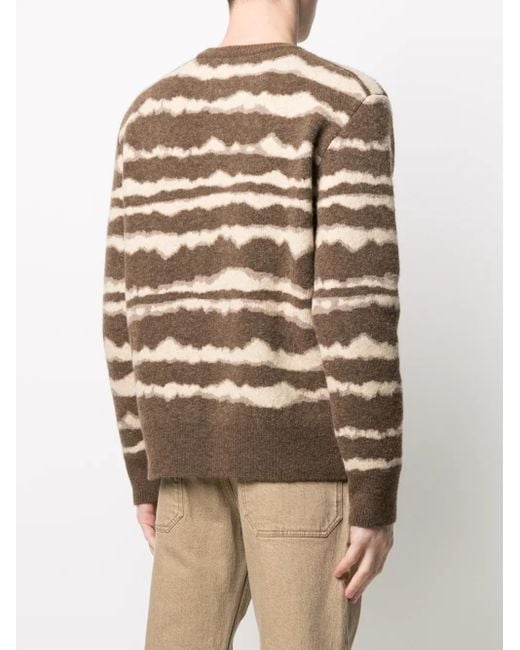 Nanushka Gray Abstract Stripe Jumper for men
