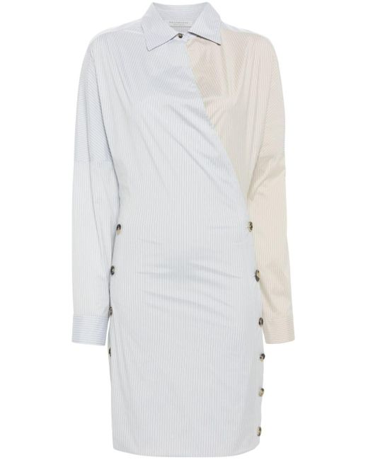Philosophy Di Lorenzo Serafini White Pinstriped Crepe Mini Dress