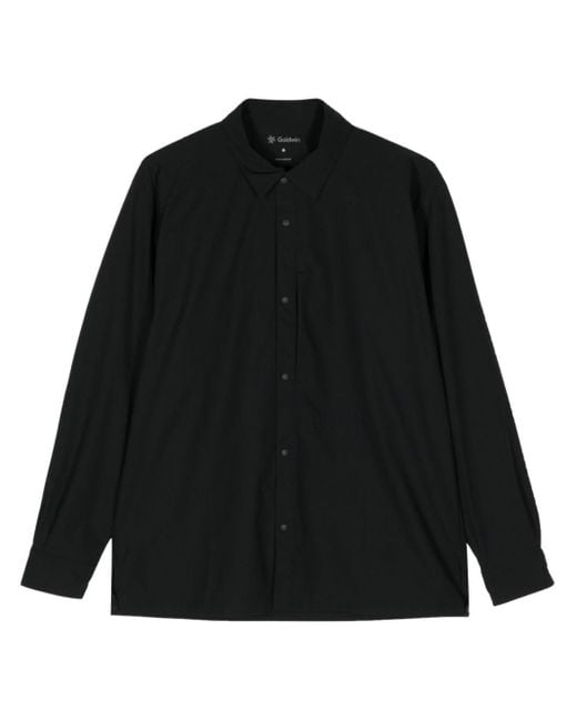 Goldwin Black Logo-embroidered Long-sleeve Shirt for men