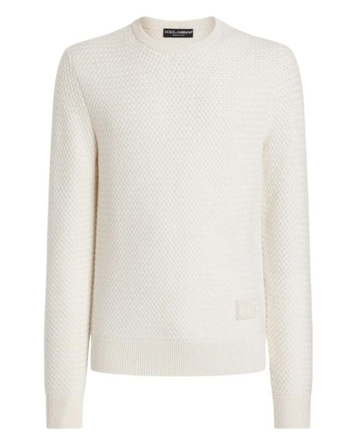 Dolce & Gabbana Pullover Mit Logo-Patch in White für Herren