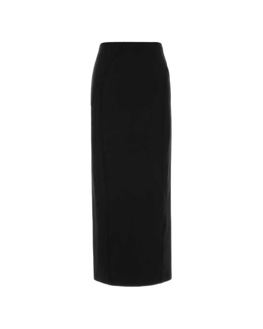 Jil Sander Black Panelled Rear-Slit Midi Skirt