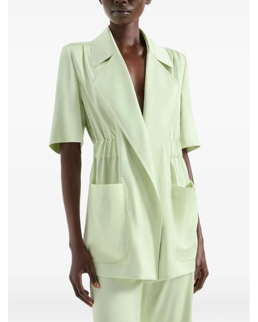 Genny Green Notched-Lapels Blazer