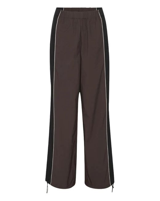 ROTATE BIRGER CHRISTENSEN Brown Crispy Panelled Trousers