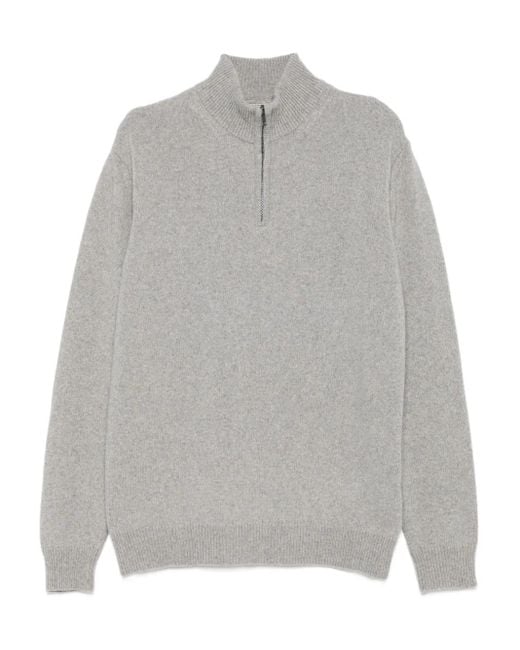 120% Lino Trui Met Hoge Hals in het Gray voor heren