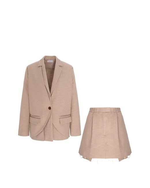 CuAnna Natural Doubleyou Frayed-Edge Suit