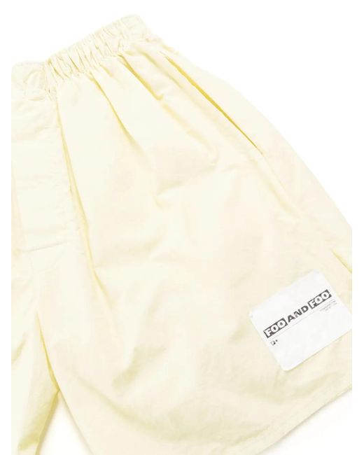 FOO AND FOO Natural Logo-Patch Cotton Short for men