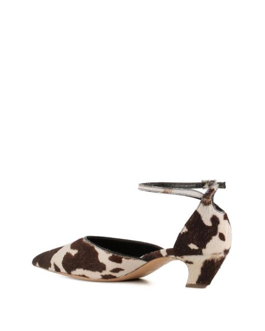 Le Monde Beryl Brown Pointed-Toe Ankle-Strap Pumps