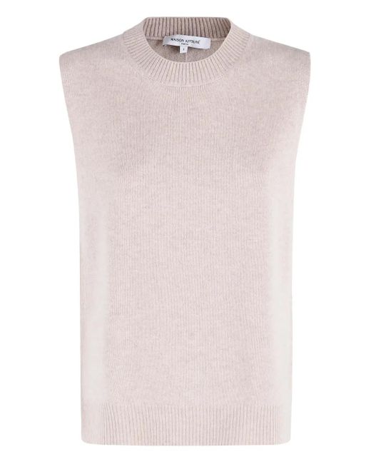 Maison Kitsuné Gebreide Spencer in het Pink