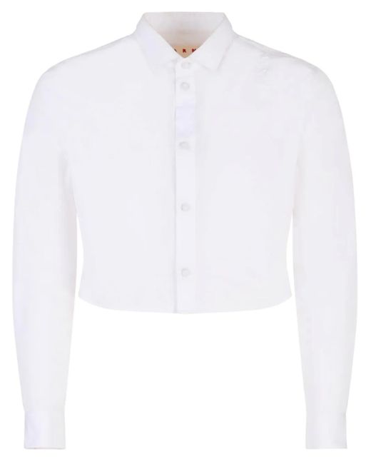 メンズ Marni ロゴ シャツ White