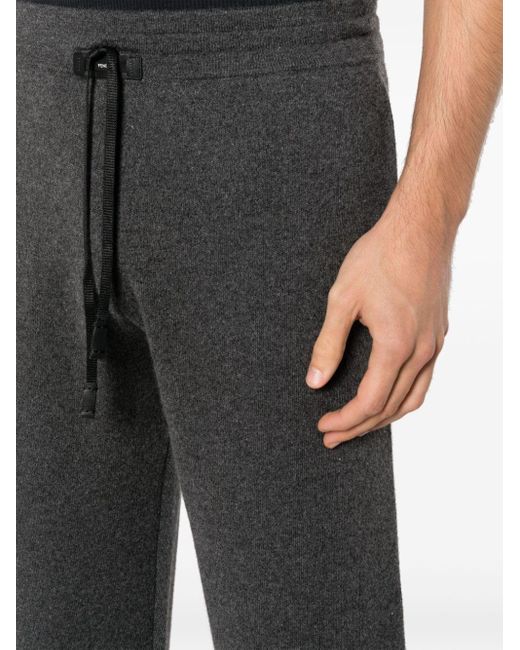 Fendi Gray Mélange-effect Cashmere Track Pants for men