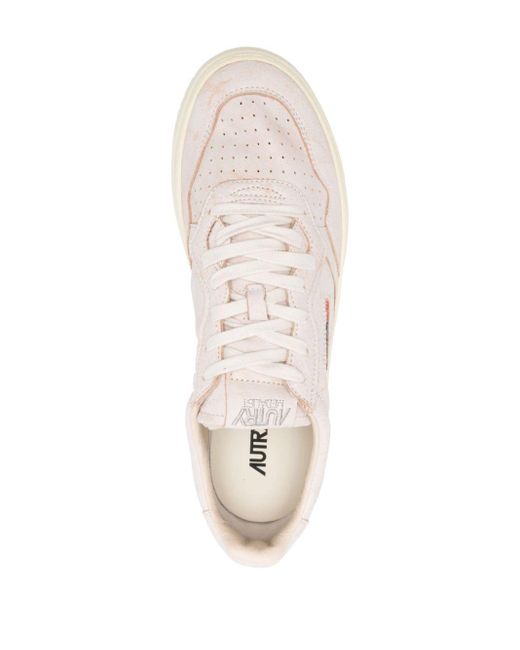 Autry White Medalist Distressed Sneakers for men