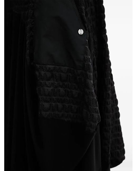 Joseph Ribkoff Black Quilted-Panel Three-Quarter Sleeved Midi Dress