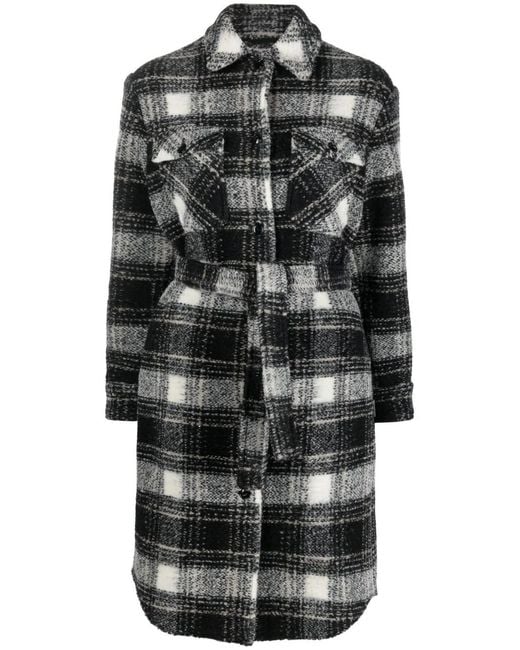 Woolrich Black Checked Coat
