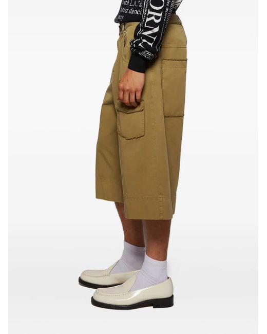 Palm Angels Green Patch Pocket Shorts for men