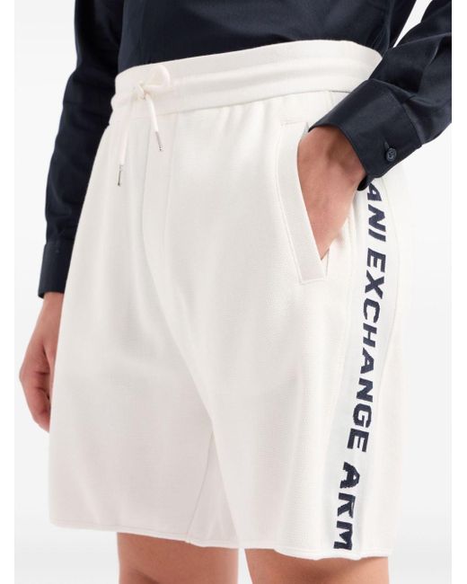 Pantalones cortos de deporte con logo Armani Exchange de hombre de color White