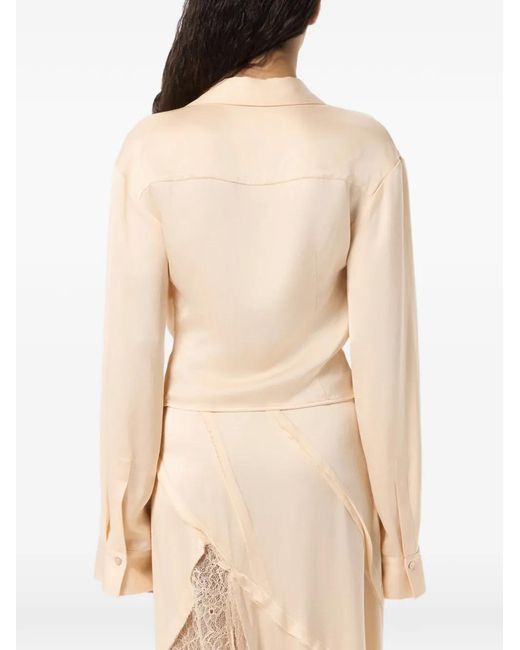 Blumarine Natural Long-Sleeves Blouse