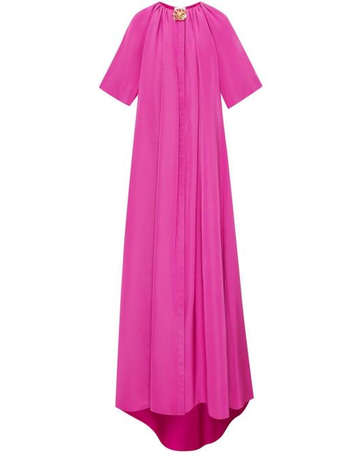 Oscar de la Renta Maxi-jurk Met Bloemenprint in het Pink